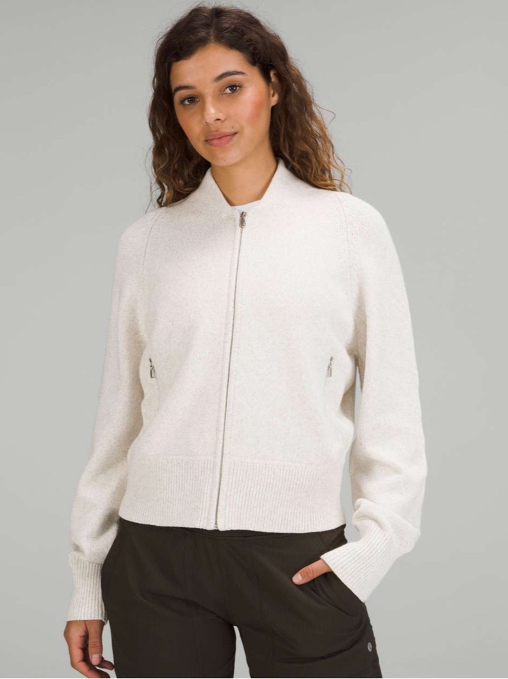 Lululemon Cotton-Blend Full-Zip Sweater